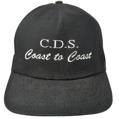 Stylemaster Hat 5 Panel Black One Size Snapback CDS Coast Script Logo Flat Brim