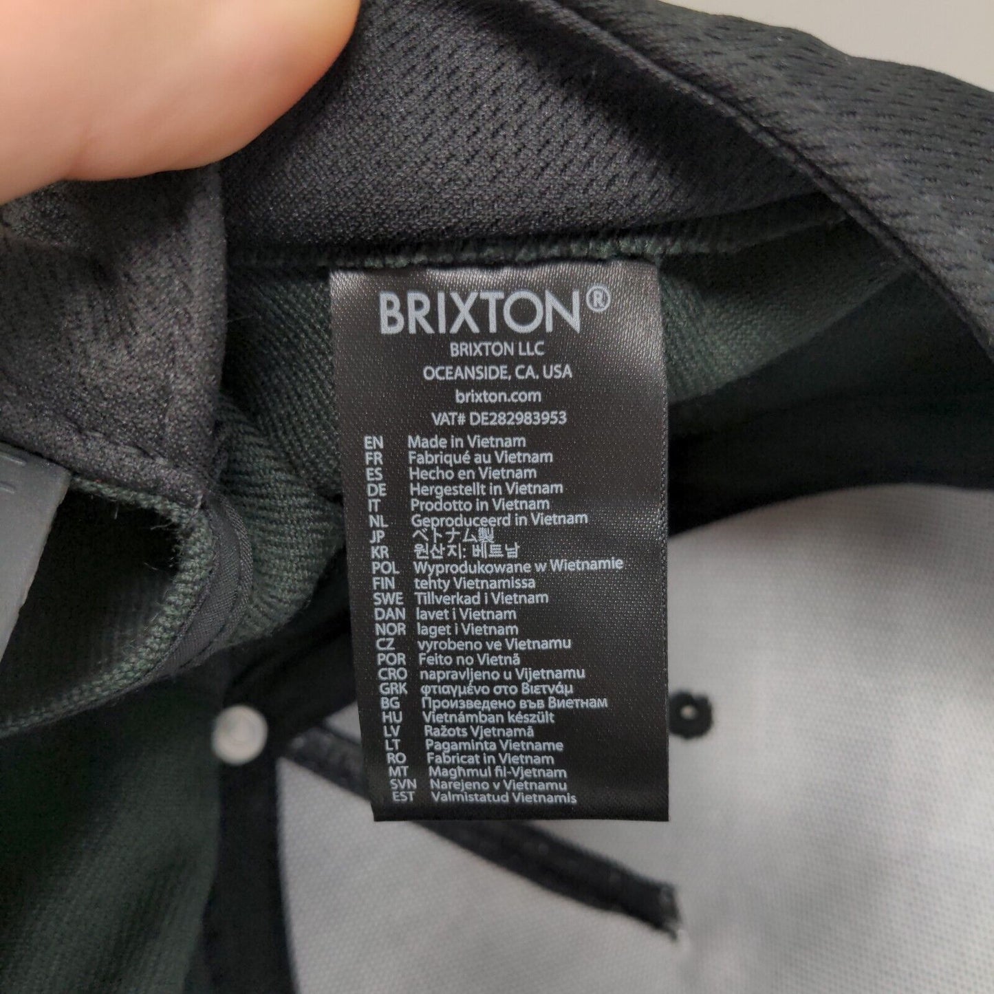 Brixton MFG Co Men's Snapback Hat Black Adjustable Embroidered Logo