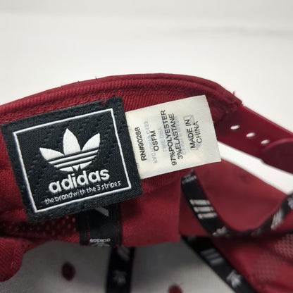 Adidas Snapback Red One Size Perforated Trefoil 3D Logo Gray Undervisor Hat