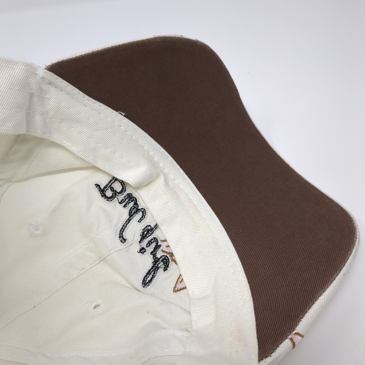 Bud Girl Strapback Hat White One Size Adjustable Embroidered Flowers