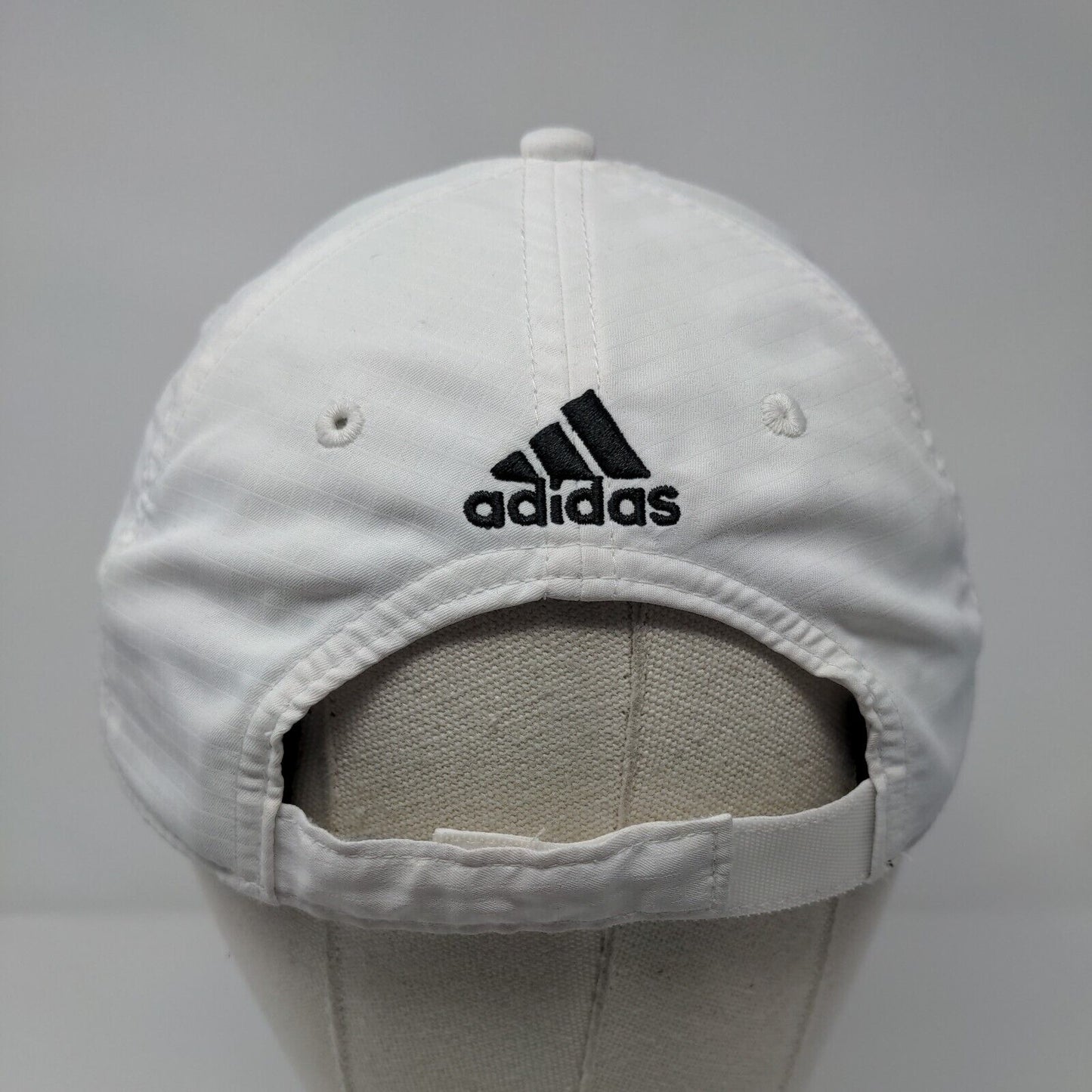 Adidas 3 Stripes Strapback Hat White OSFA Embroidered Black Trim