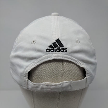 Adidas 3 Stripes Strapback Hat White OSFA Embroidered Black Trim