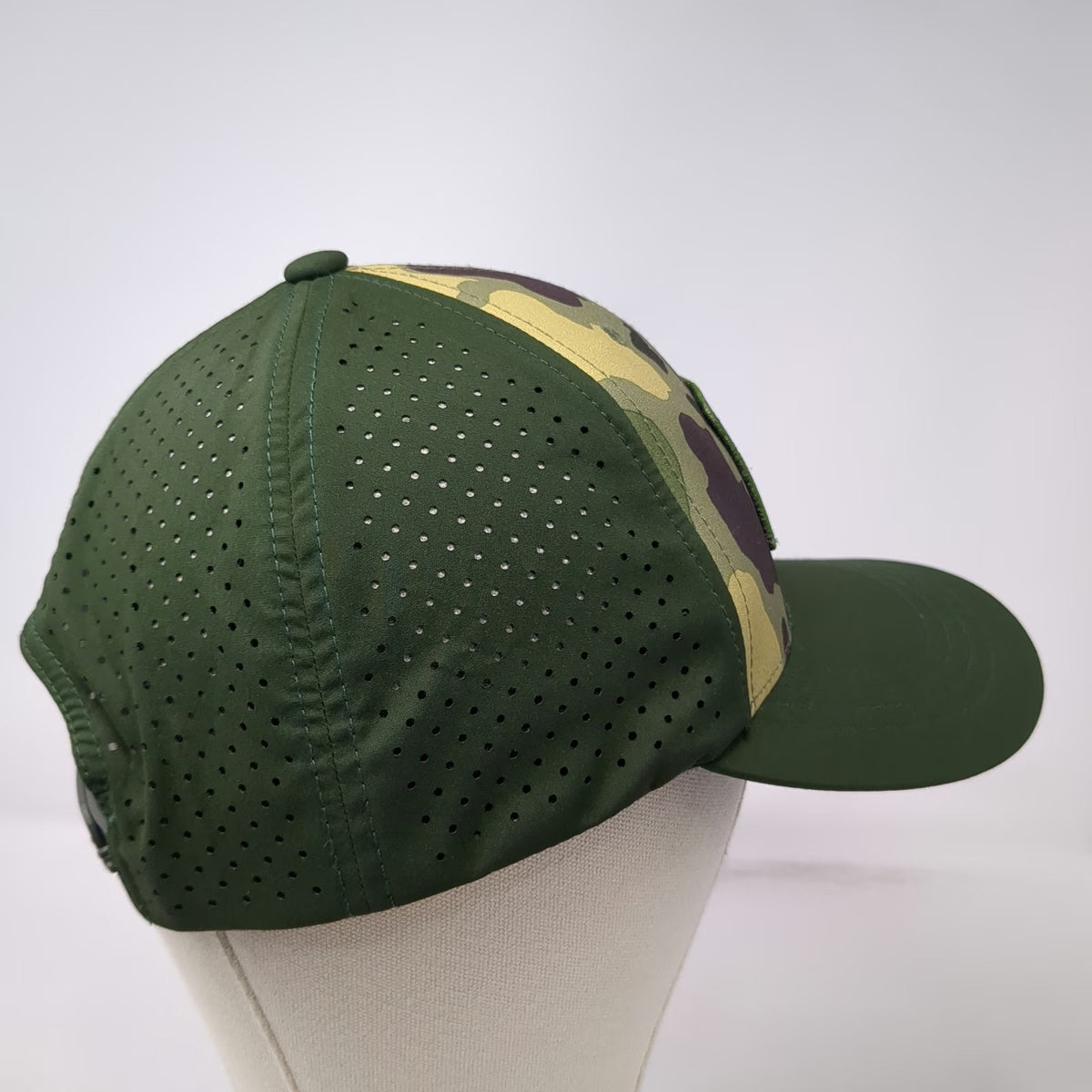Florence Trucker Hat Green Camo One Size Hawaii Patch Perforated Snapback