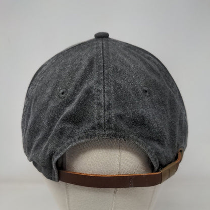 Drunk Vibes Slideback Hat Gray One Size Leather Strap Lined Adams