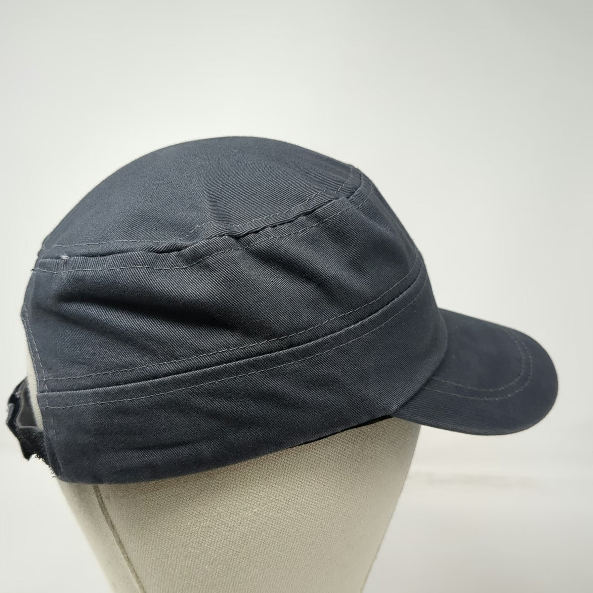 Army Cap Gray Hat One Size Strapback Cotton Solid Plain Military Cadet Style
