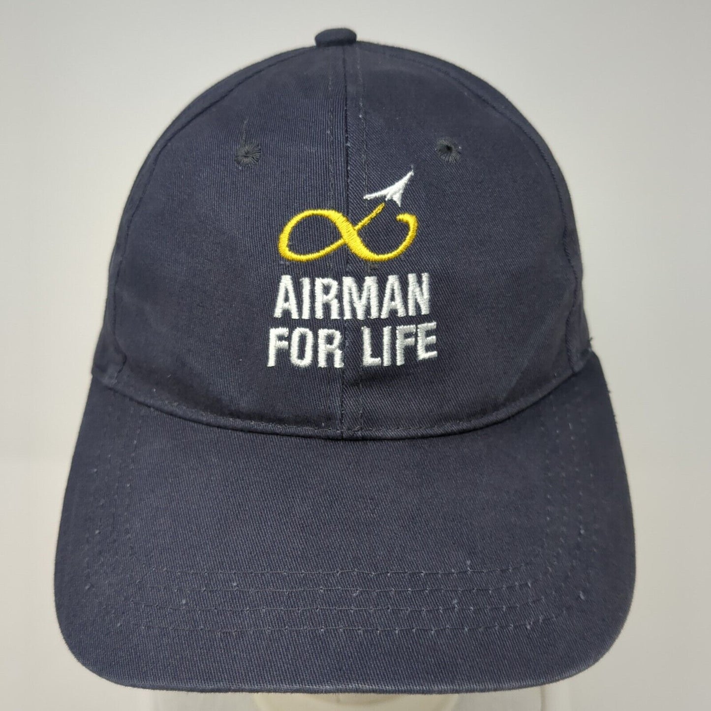 Airman For Life Strapback Hat Blue One Size Adjustable Cap America