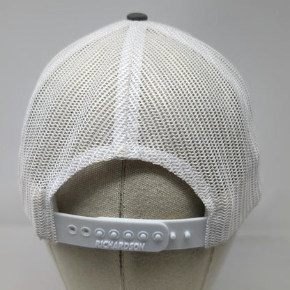 Richardson Trucker Hat Gray One Size Brown Bat Co. Leather Patch Mesh Snapback
