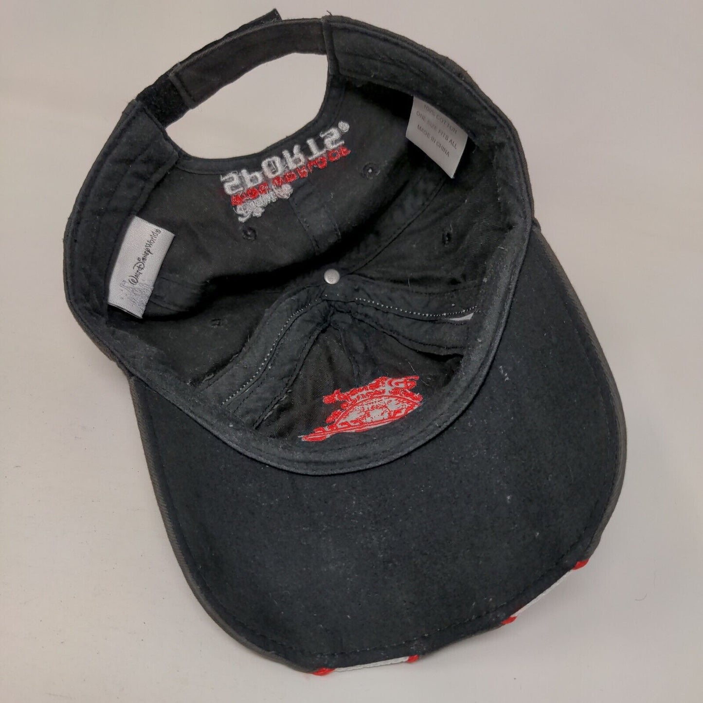 Disney's Wide World of Sports Strapback Hat Black OSFA Embroidered Mesh Cotton