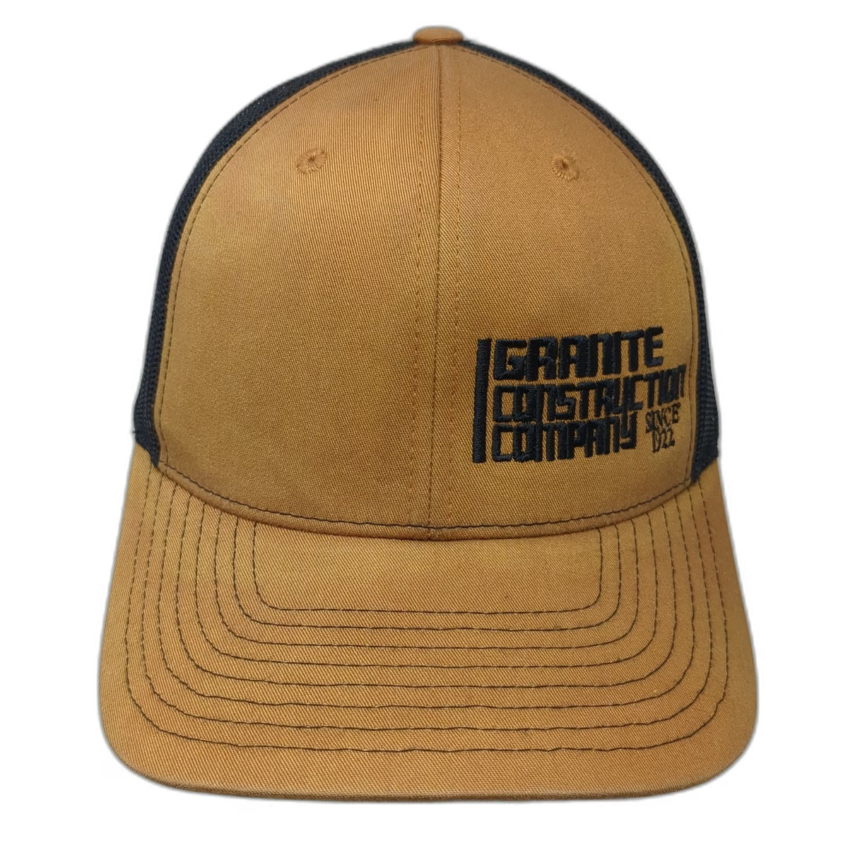 Richardson Trucker Hat Brown One Size Granite Construction Mesh Snapback 1922