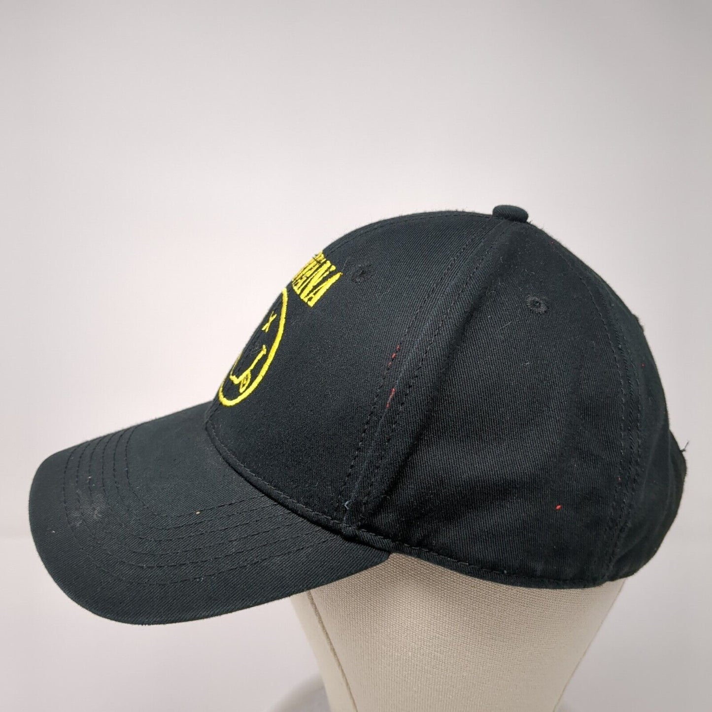 Nirvana Snapback Hat Black One Size Adjustable Embroidered 6 Panel