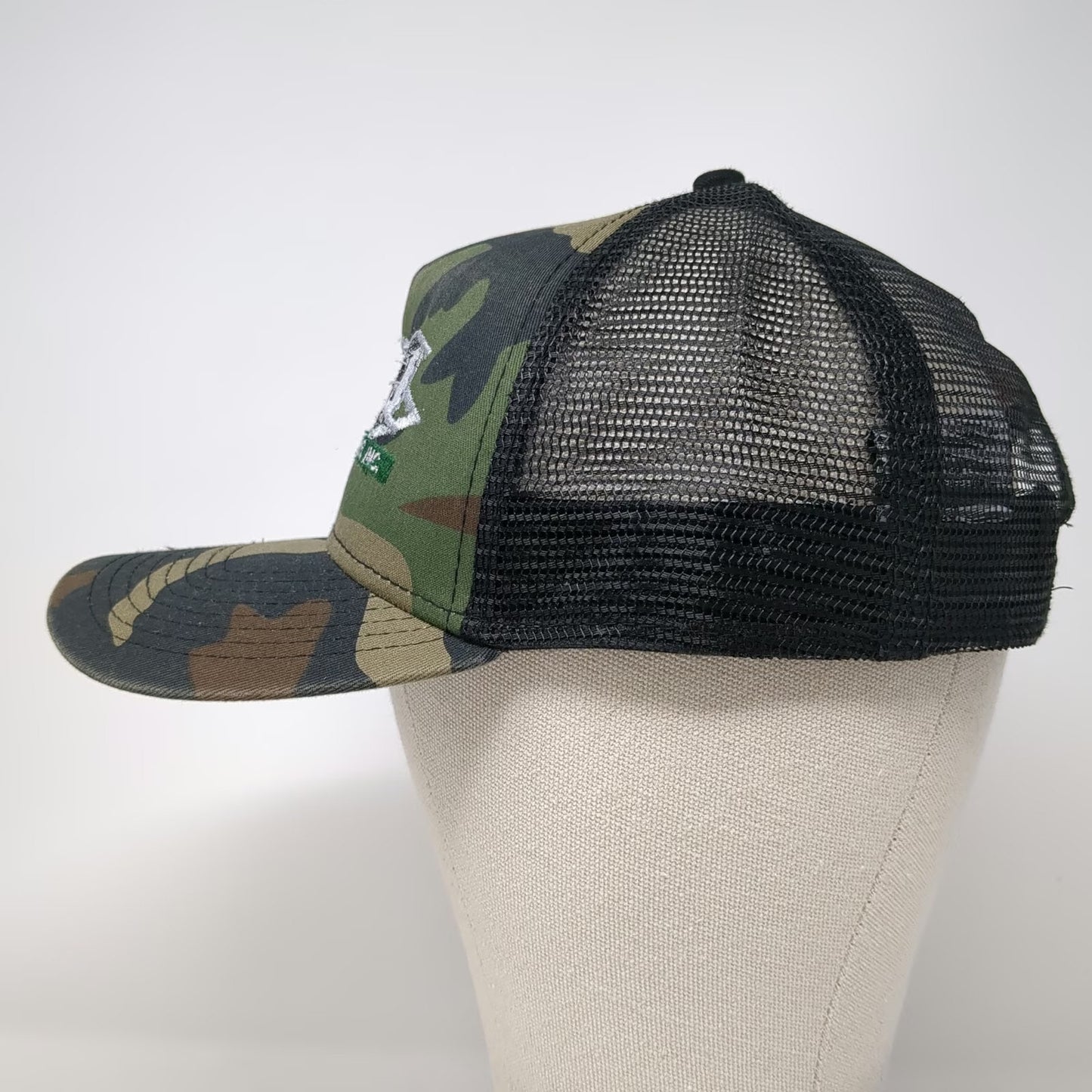 New Era Trucker Hat Green Camo One Size Ahlborn Structural Steel American Flag