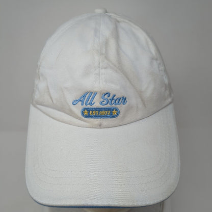 All Star Est. 1972 Strapback Hat White OS Adjustable Embroidered Faded Glory