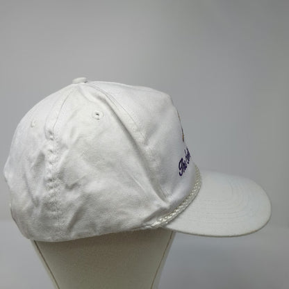 5 Panel White One Size Hat Society of the Crown Rope Snapback Cotton Embroidered