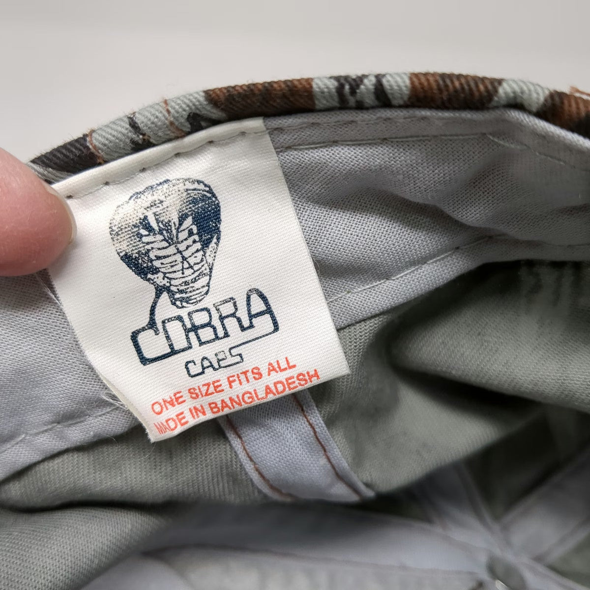 Cobra Caps 5 Panel Hat Brown Gray One Size Tiger Stripe Camo Rope Semi Truck
