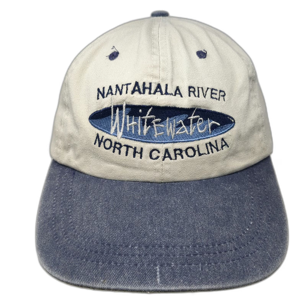 SCI Baseball Cap Beige Blue One Size Nantahala River Whitewater NC Souvenir Hat