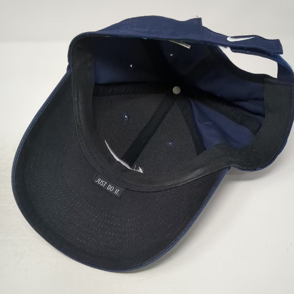 Nike Baseball Cap Blue Adjustable Embroidered Swoosh Just Do It Logo Hat Vintage