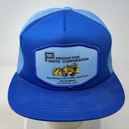 Namark Trucker Hat Blue Productive Parts Caterpillar Equipment Mesh Vintage