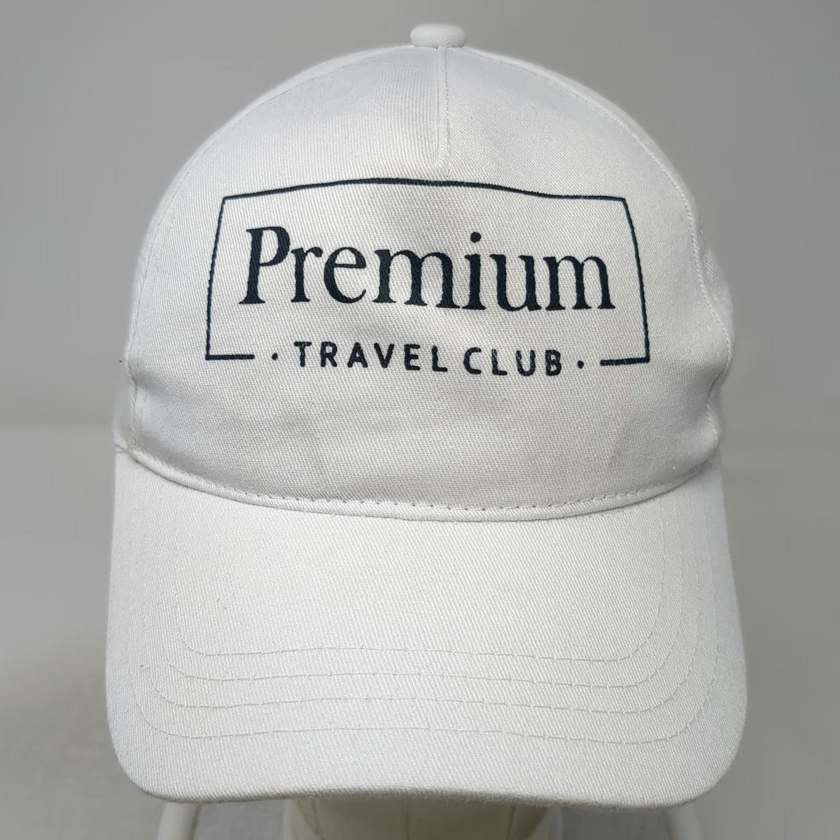 Premium Travel Club 5 Panel White One Size Graphic Strapback Vacation Theme Hat