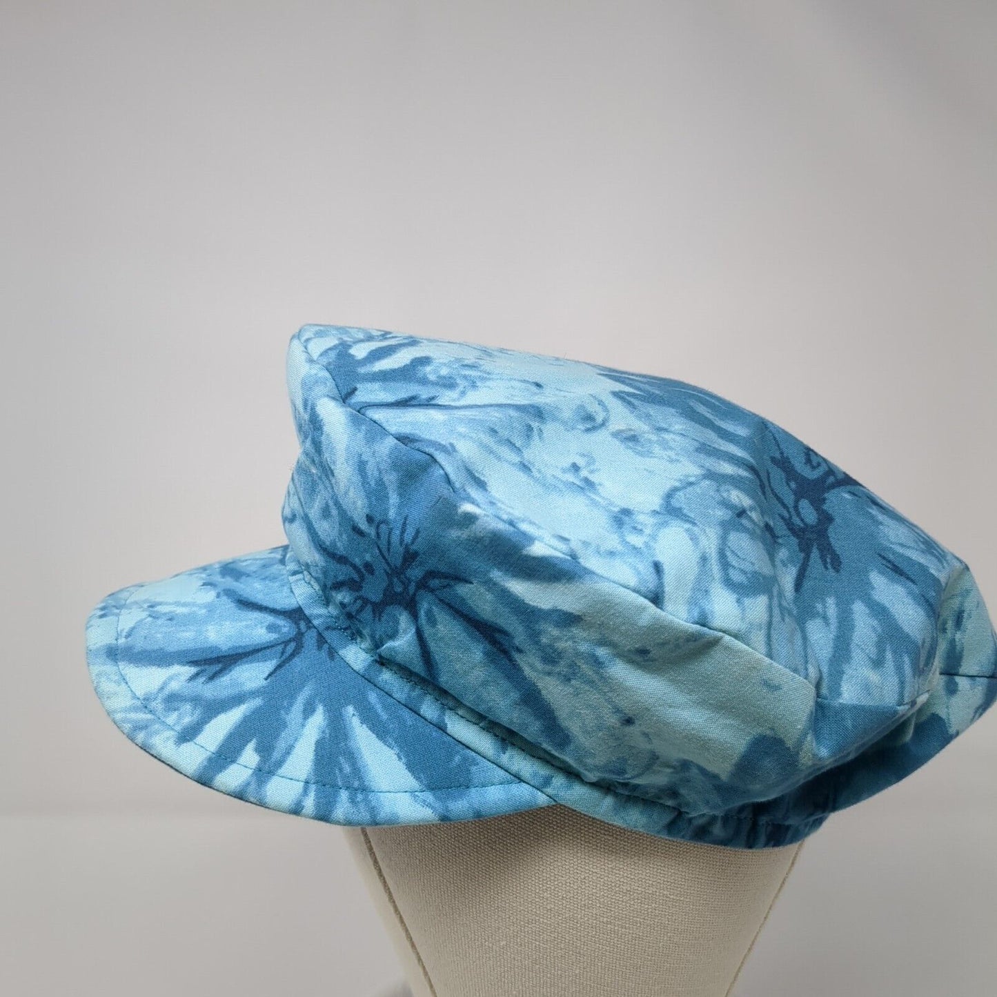 Custom Design By Lois Newsboy Cap Hat Blue One Size Tie Dye Blank