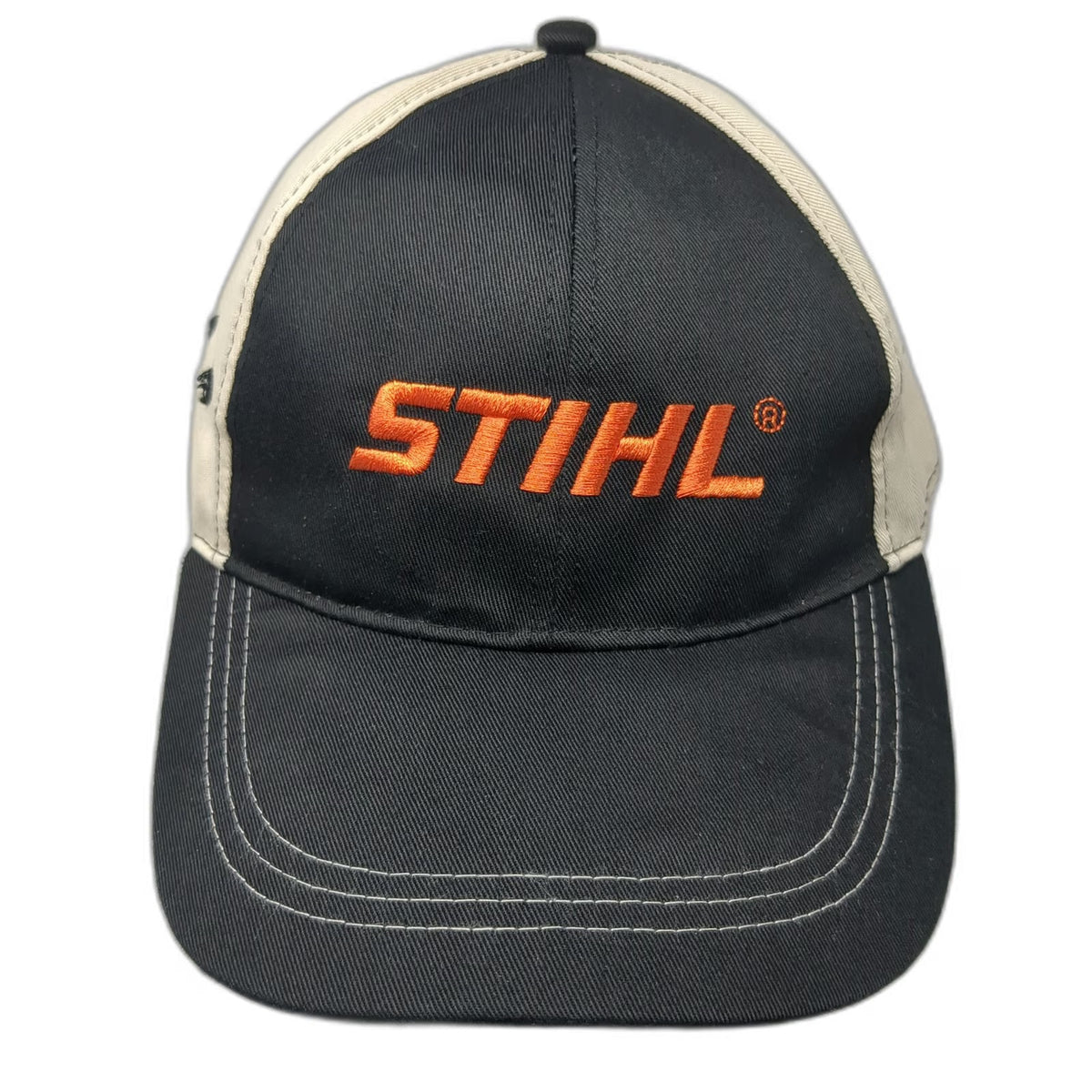 Stihl Outfitters Baseball Cap Black Beige Orange One Size Strapback Logo Hat
