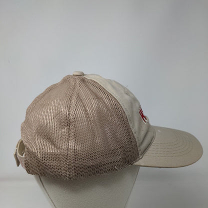 Hancock Mechanical Strapback Trucker Hat Tan OSFM Mesh Back Outdoor Cap