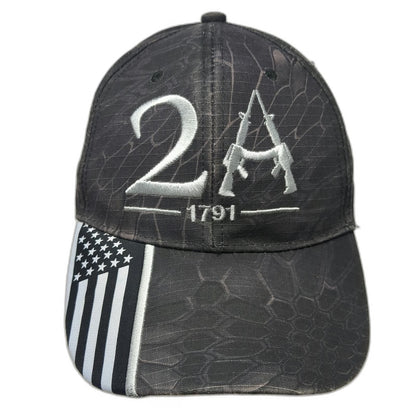 Baseball Cap Black OSFM 2nd Amendment 2A 1791 American Flag Camo Tactical Hat