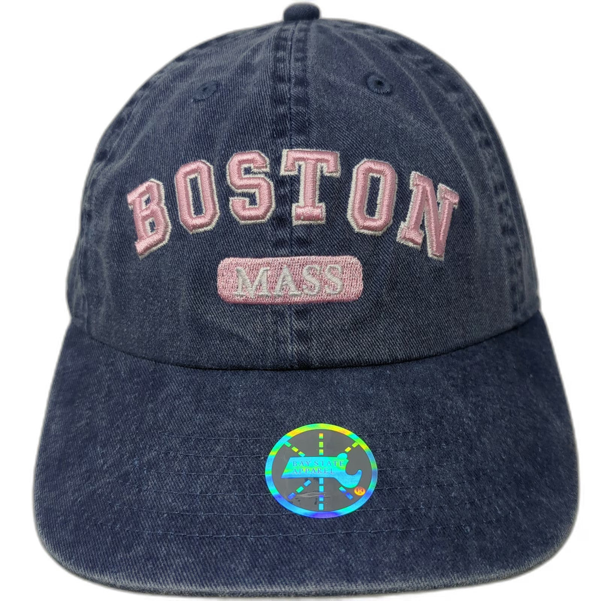 Bay State Apparel Baseball Cap Blue One Size Embroidered Boston Mass 1630 Hat