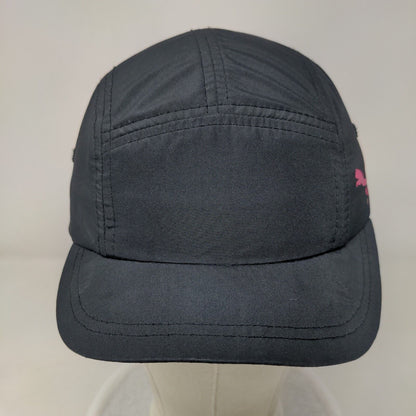 PUMA Strapback 5 Panel Hat Black One Size Adjustable Solid Vent Holes