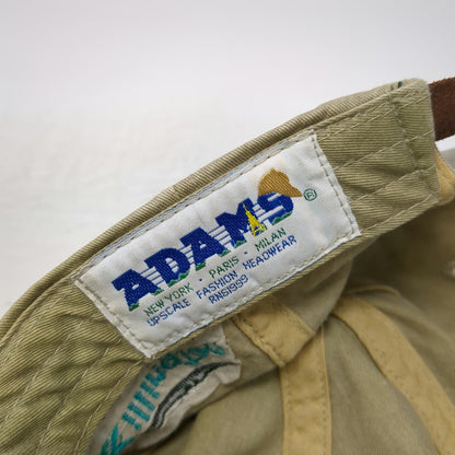Adams Baseball Cap Beige Green One Size Vermont State Alpine Killington Leather