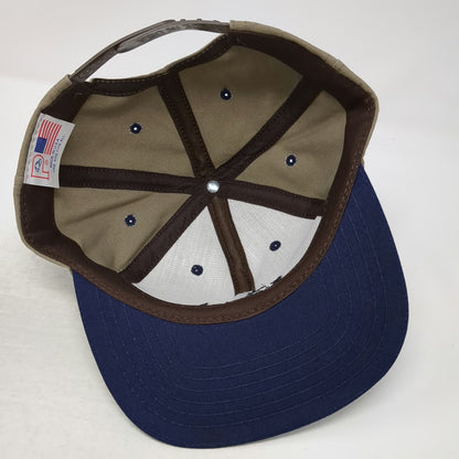 Simplot Logo Snapback Beige Blue One Size Vintage Made in USA Agriculture hat