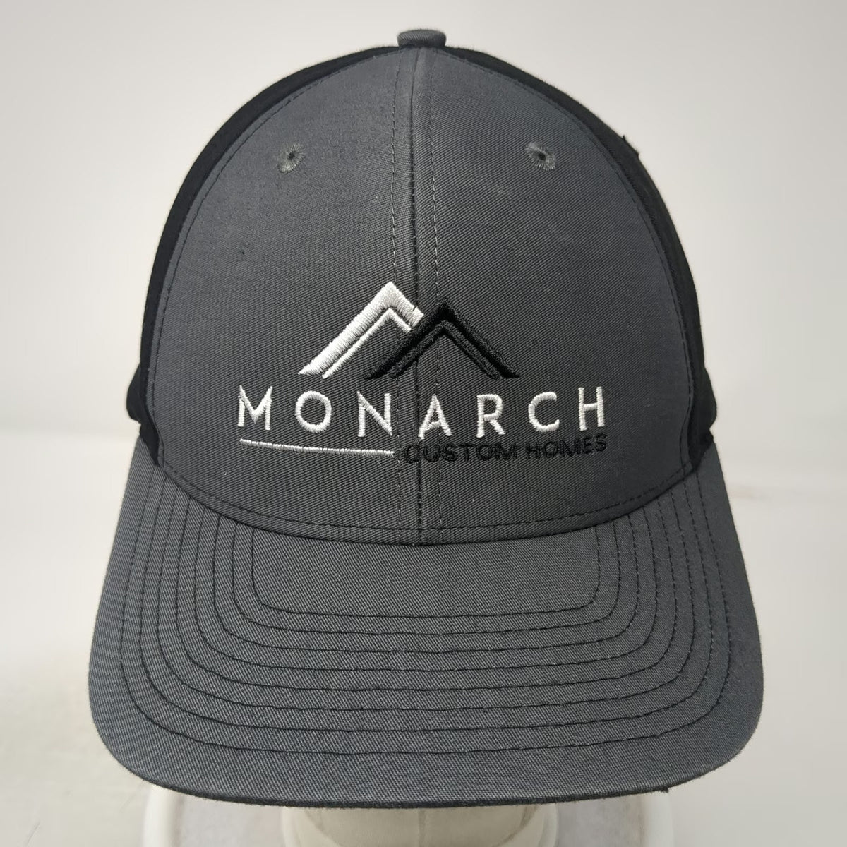 Richardson Snapback Hat Gray One Size Monarch Custom Homes Mountain Two-Tone
