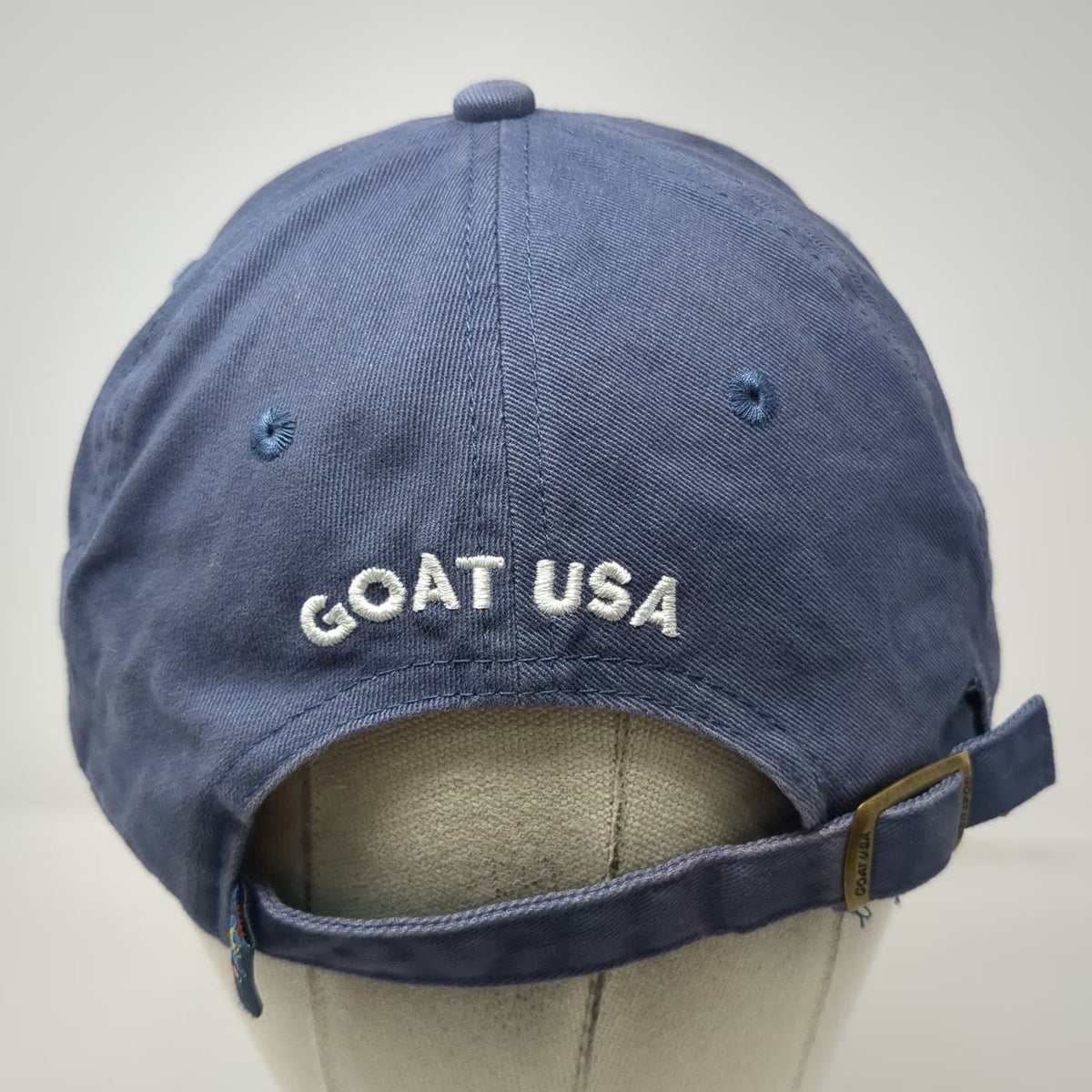 GOAT USA Baseball Cap Blue Red White One Size Slideback Cotton Mascot Logo Hat