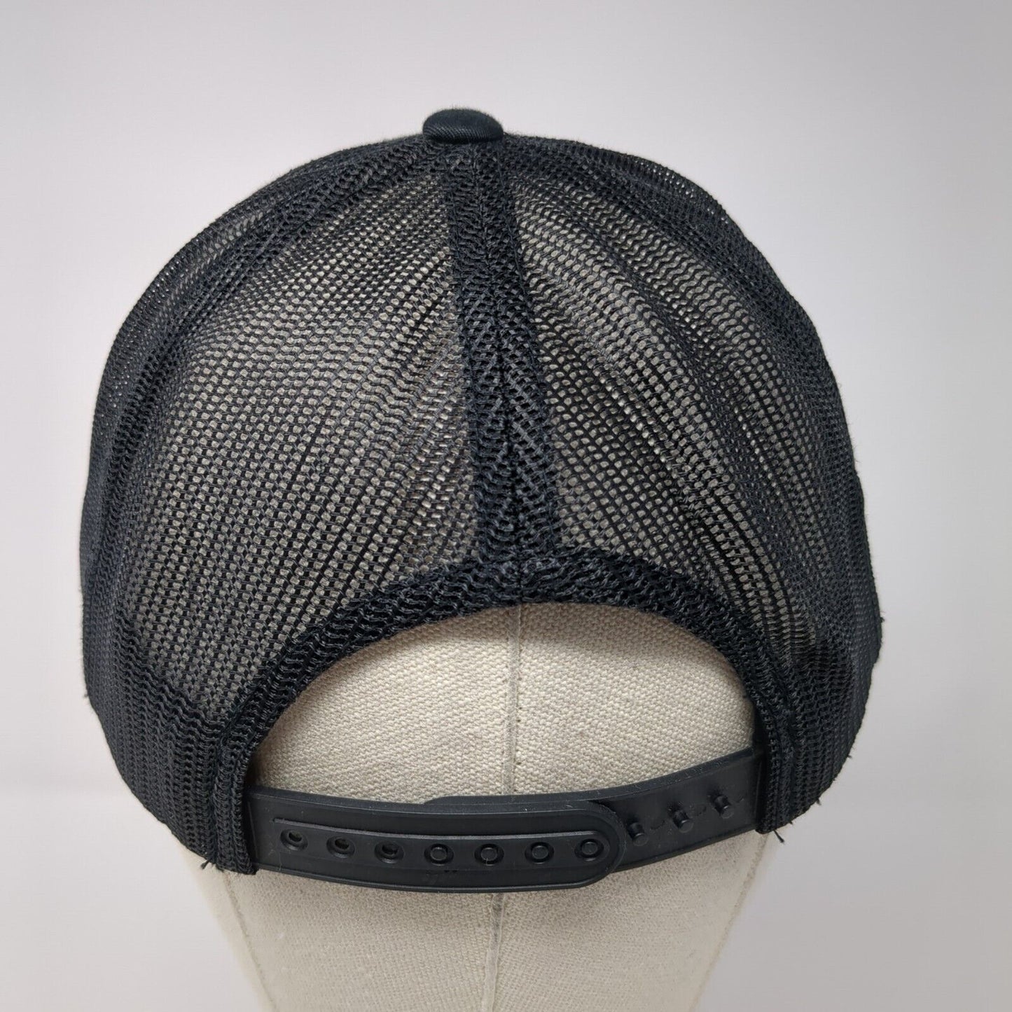 Alpha Snapback Mesh Back Trucker Hat Black One Size Adjustable Yupoong
