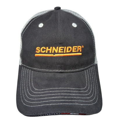 Schneider Strapback Trucker Hat Black OSFA Mesh Back Embroidered
