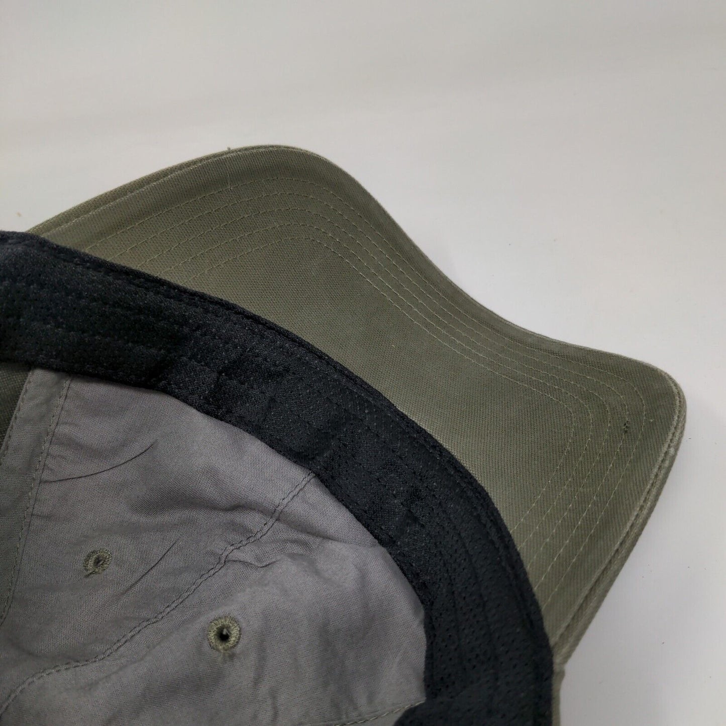 Carhartt Strapback Hat Green OSFA Adjustable Patch Logo Vented Holes 6 Panel