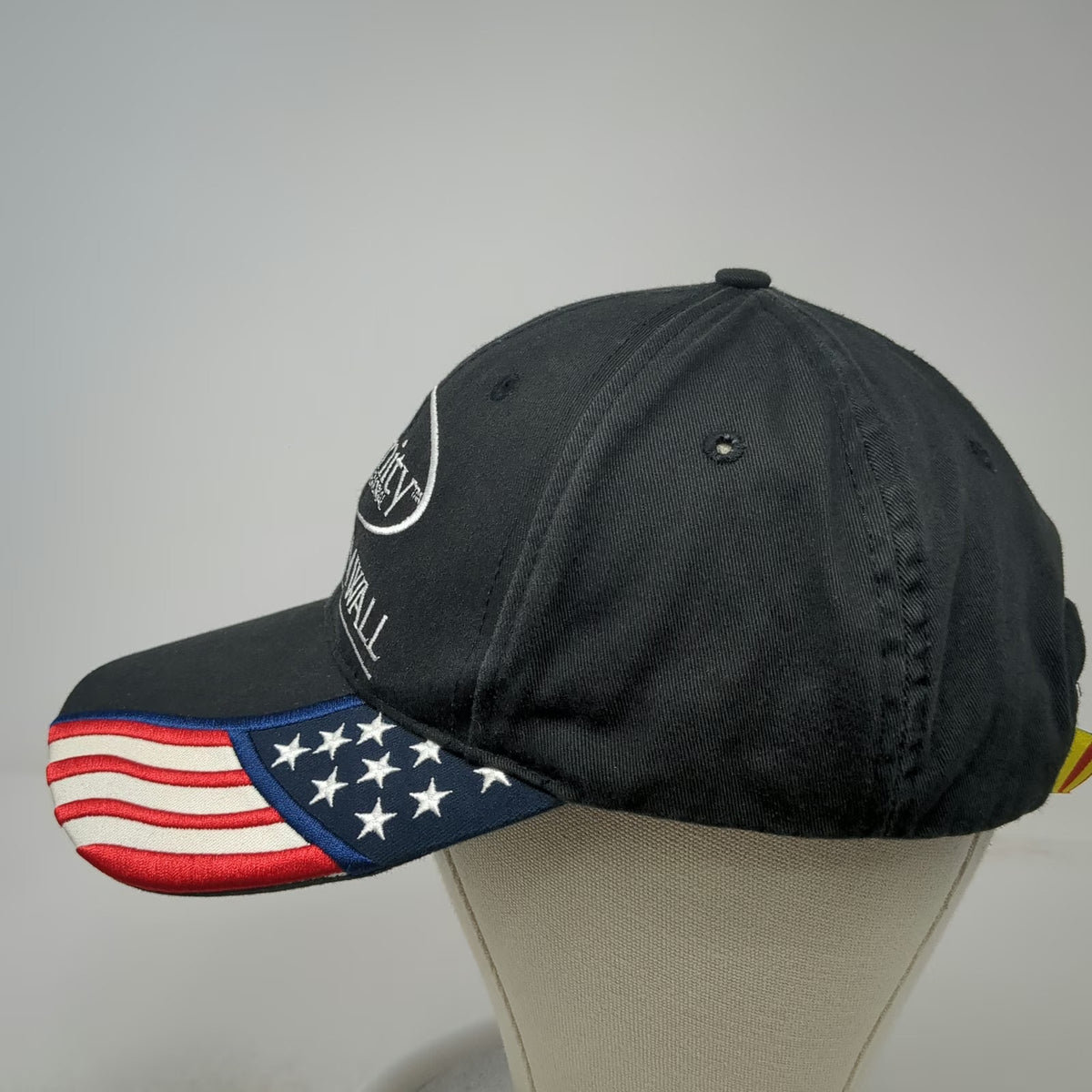 Baseball Cap Black One Size Strapback Vietnam Wall American Flag Memorial Hat