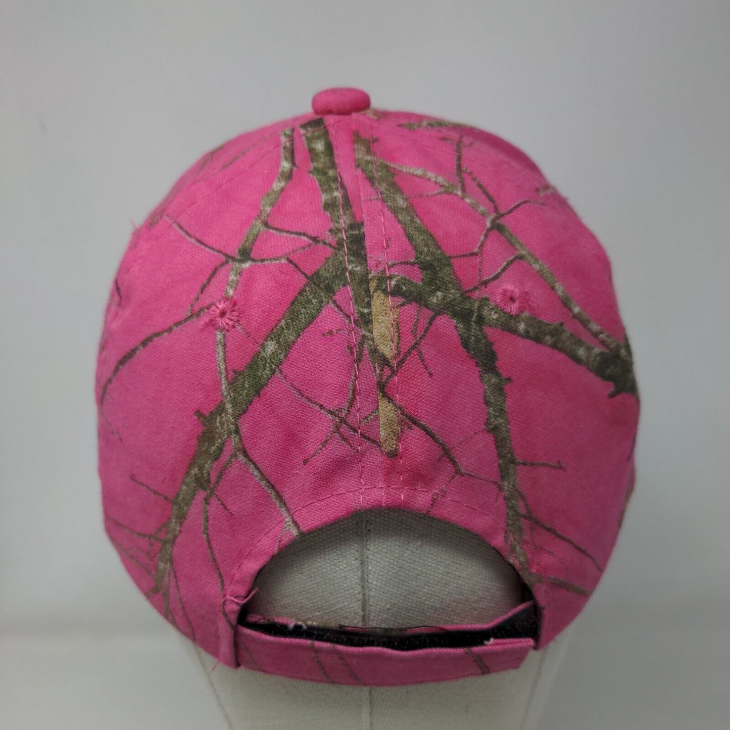 Signatures Strapback Hat Pink Camo OSFM Adjustable 6 Panel Vent Holes