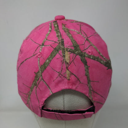 Signatures Strapback Hat Pink Camo OSFM Adjustable 6 Panel Vent Holes