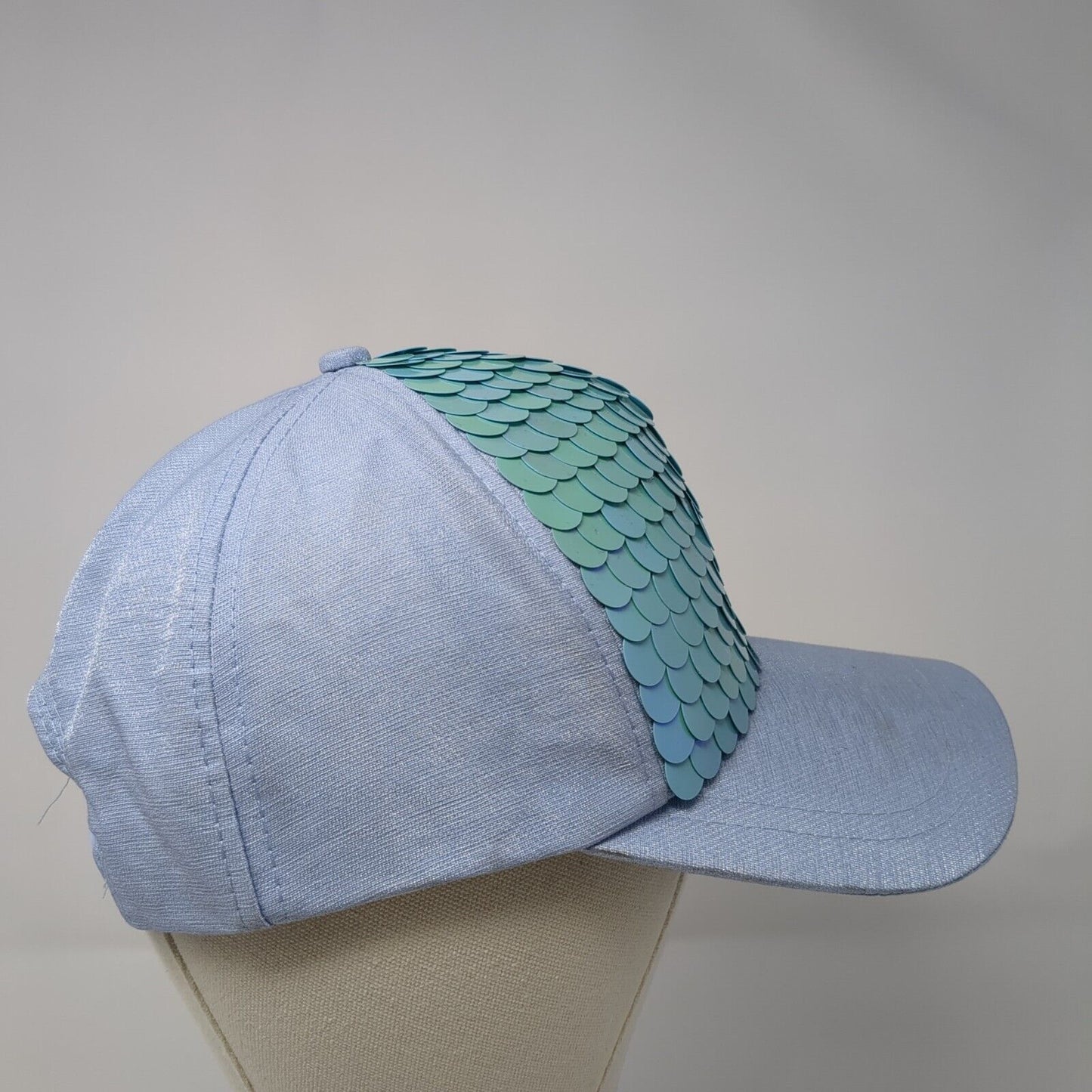 Avenue 9 Snapback Hat Blue One Size Mermaid Scales Sequin Adjustable