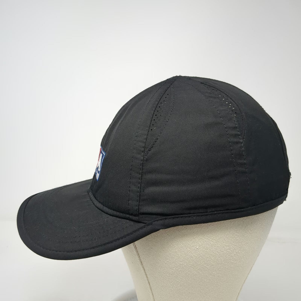 Baseball Cap Black One Size USA Sport Group Patch Perforated Strapback Hat