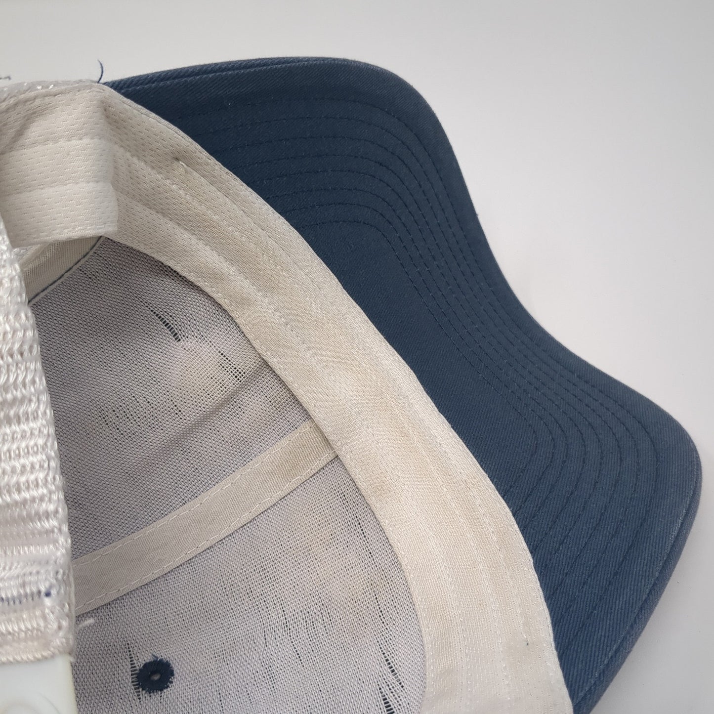 Columbia Logo Snapback Trucker Hat Blue One Size Mesh Back Colorblock