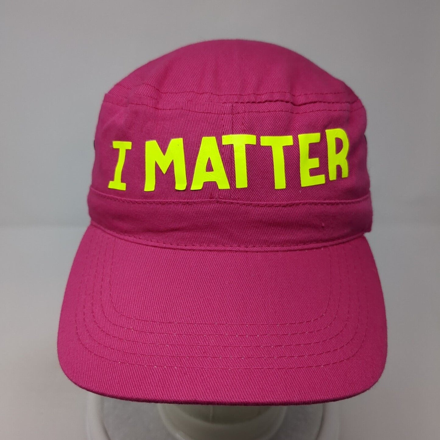 I Matter Cadet Army Cap Pink One Size Stretch Lightweight Vented Holes