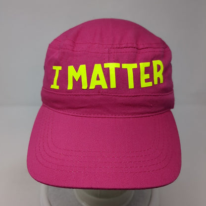 I Matter Cadet Army Cap Pink One Size Stretch Lightweight Vented Holes