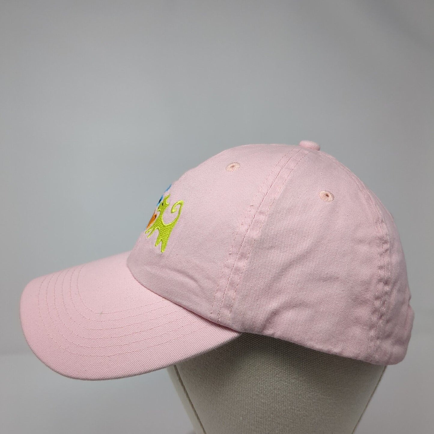 Dogs Slideback Hat Pink One Size Adjustable Embroidered Solid 6 Panel