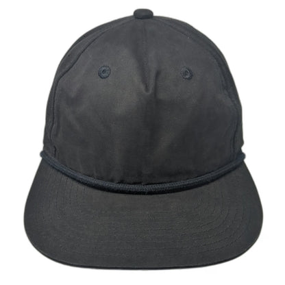 Decky 5 Panel Black Hat One Size Rope Perforated Laser Cut Snapback Breathable