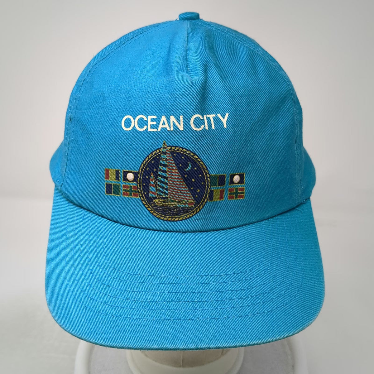 Sportcap 5 Panel Blue One Size Ocean City Sailboat Nautical Snapback Hat