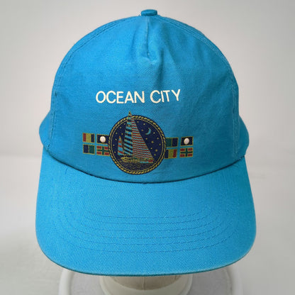 Sportcap 5 Panel Blue One Size Ocean City Sailboat Nautical Snapback Hat