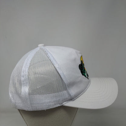 Bass Pro Shops Snapback Trucker Hat White OSFM Adjustable Mesh Back Gone Fishing