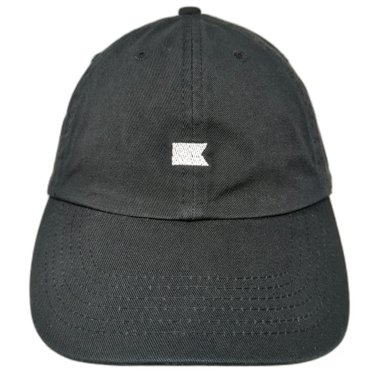 Klaviyo Logo Embroidered Small Flag Black Baseball Cap One Size Slideback Hat