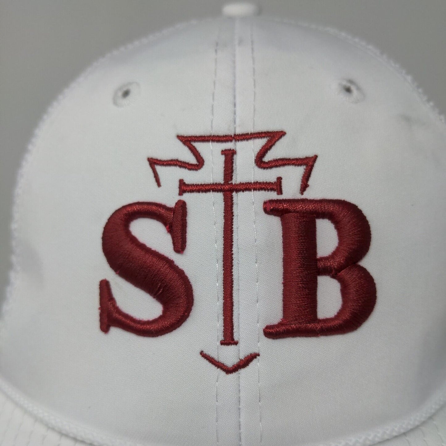 Imperial Men's Snapback Mesh Back Hat White OSFA Embroidered SB Christian Logo